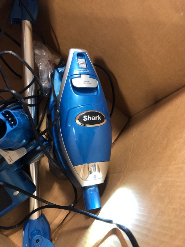 Photo 2 of Shark HV343AMZ Rocket Corded Stick Vacuum with Self-Cleaning Brushroll, Lightweight & Maneuverable, Perfect for Pet Hair Pickup, Converts to a Hand Vacuum, with Crevice & Upholstery Tools, Blue/Silver
