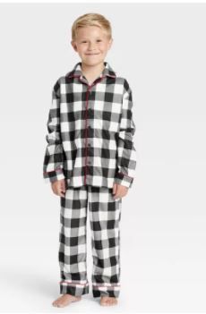 Photo 1 of Kids' Holiday Buffalo Check Flannel Matching Family Pajama Set - Wondershop™ White   10
