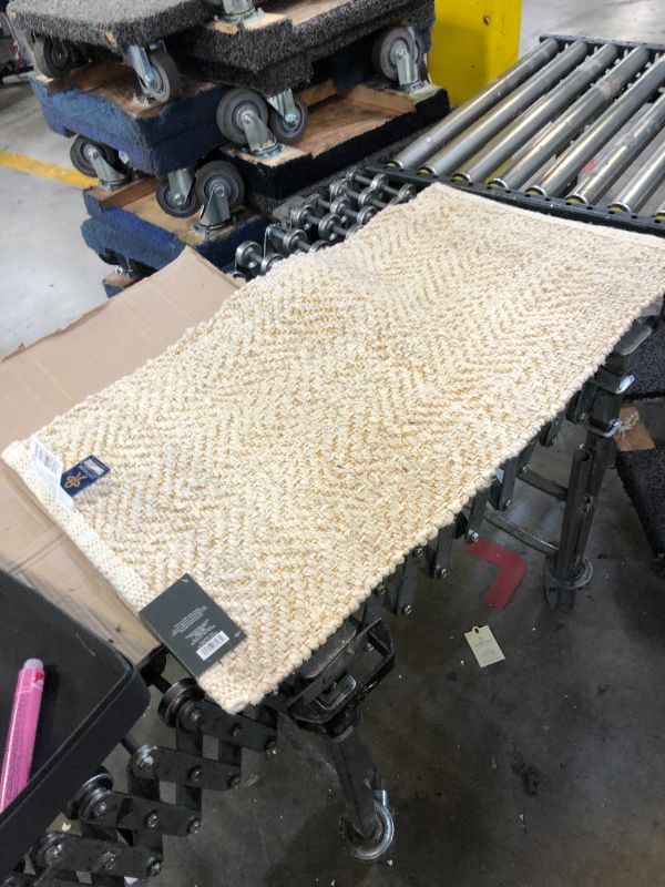 Photo 1 of 34" x 20" Cotton Metallic Woven Kitchen Rug - Threshold
