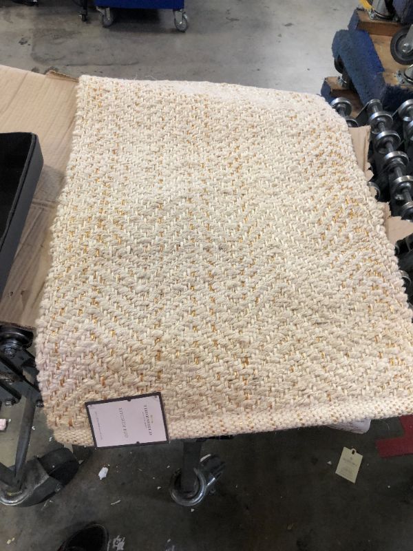 Photo 2 of 34" x 20" Cotton Metallic Woven Kitchen Rug - Threshold
