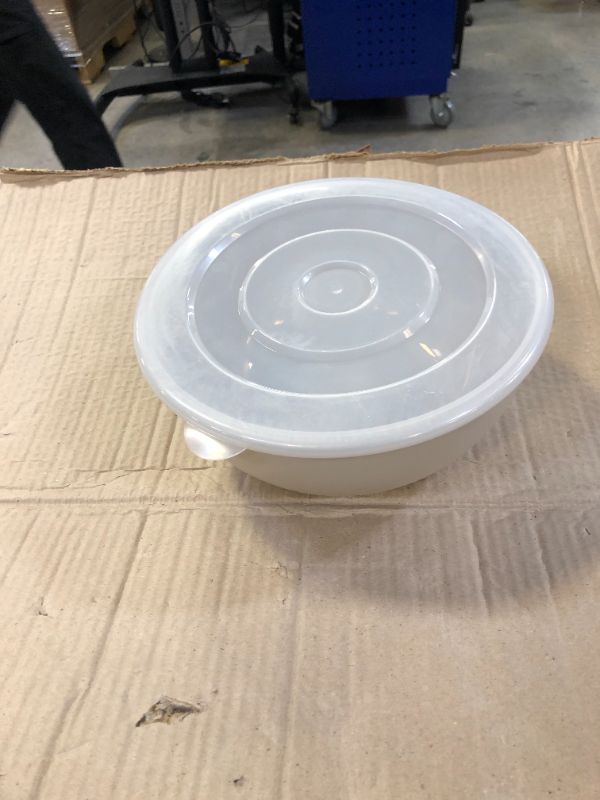 Photo 1 of 78oz Plastic Serving Bowl with Lid Gray - Room Essentials
