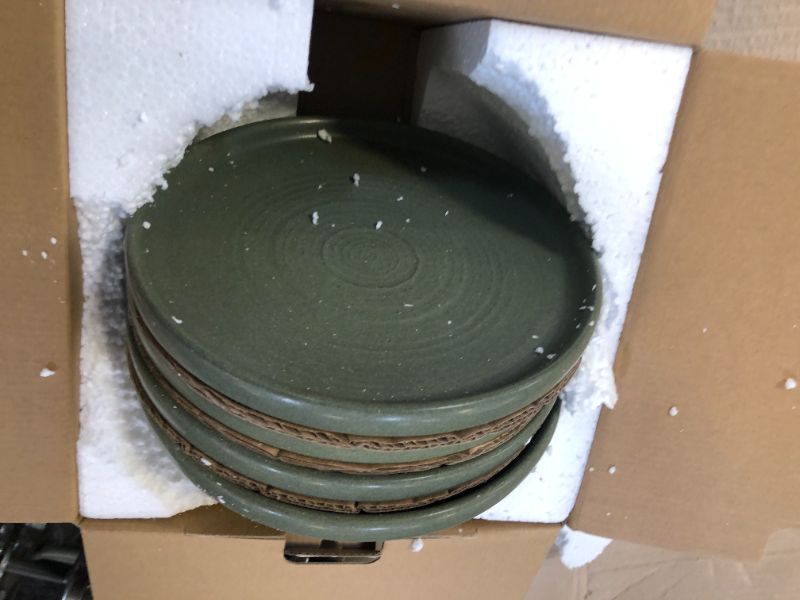 Photo 2 of 8" 4pk Stoneware Salad Plates Green - Threshold designed with Studio McGee
