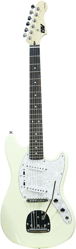 Photo 1 of ivy 6 String Solid-Body Electric Guitar, Right, Vintage White, 41.73 x 16.54 x 3.15 inches (ISMF-200 VW)
