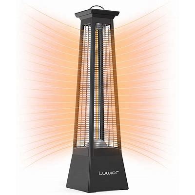 Photo 1 of Outdoor Patio Heater, Luwior 360° Pyramid Electric Infrared Patio Heater with 1500W Instant Heating, Portable Space Heater with IPX5 Waterproof, Tip-Over / Overheat Protection for Indoor/Outdoor Use
