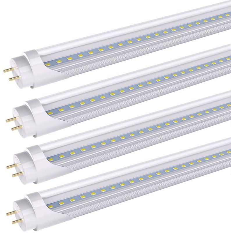 Photo 1 of 3FT LED Tube Light, 14W(30W Equiv), 1600LM High Bright T8 LED Light Bulbs, 5000K Daylight, Require Ballast Bypassing, Double Ended Power, Clear Cover, F30T12 Fluorescent Replacement (4 Pack)
