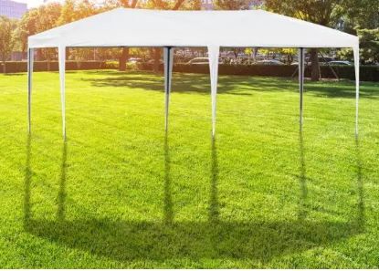 Photo 1 of 10 ft. x 20 ft. White Outdoor Gazebo Pop Up Canopy Party Tent with UV Sun-Resistant 2-Tier Roof and Portable Carry Bag
