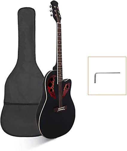Photo 1 of Acoustic Guitar, MIRIO 41Full Size Professional Acoustic Cutaway Guitar Kit Set W/Guitar Bag