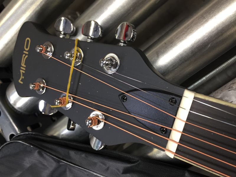 Photo 3 of Acoustic Guitar, MIRIO 41Full Size Professional Acoustic Cutaway Guitar Kit Set W/Guitar Bag
