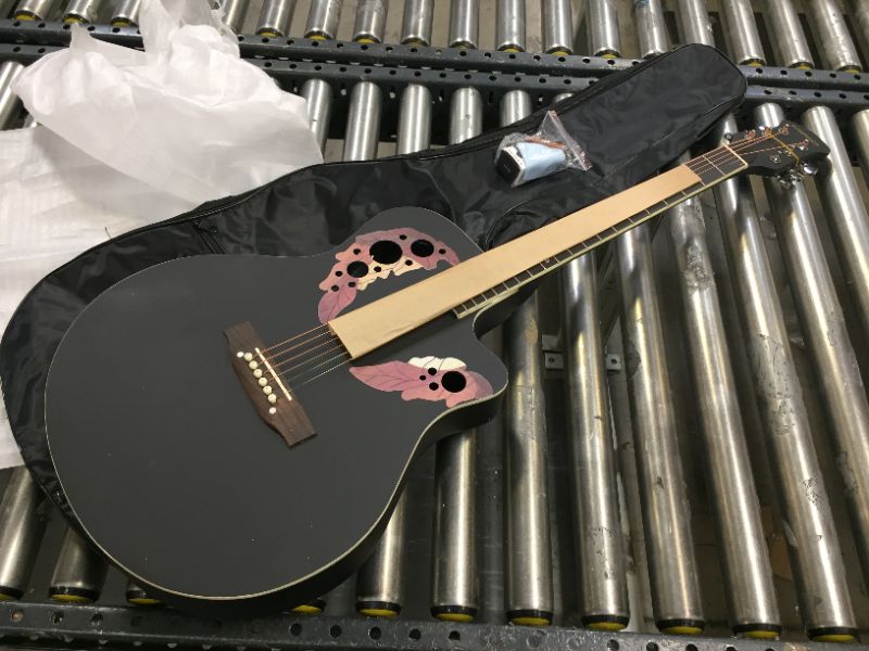 Photo 4 of Acoustic Guitar, MIRIO 41Full Size Professional Acoustic Cutaway Guitar Kit Set W/Guitar Bag