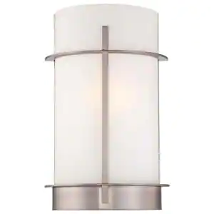 Photo 1 of 1-Light Brushed Nickel Wall Sconce
