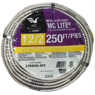 Photo 1 of 12/2 x 250 ft. Solid MC Lite Cable
