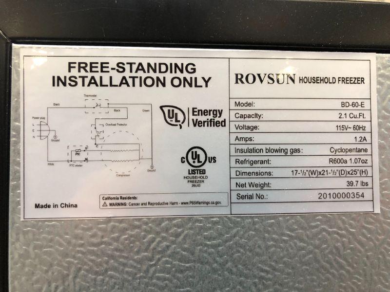 Photo 4 of Northair Portable 2.1 Cubic Feet cu. ft. Upright Freezer