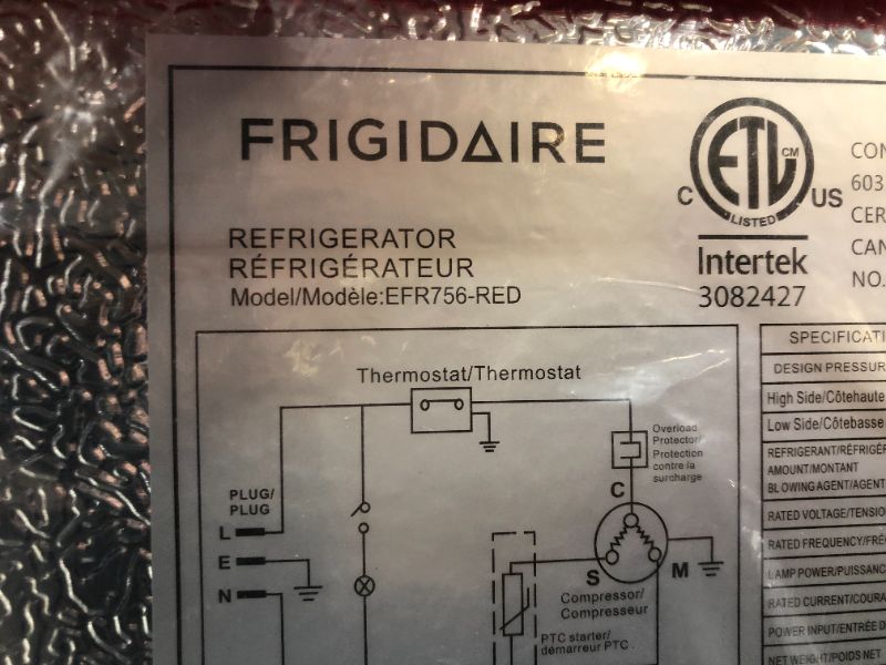 Photo 4 of FRIGIDAIRE EFR756-RED EFR756, 2 Door Apartment Size Retro Refrigerator with Top Freezer, Chrome Handles, 7.5 cu ft, red
(( FACTORY SEALLED ))