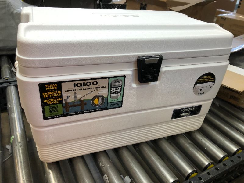 Photo 2 of Igloo 54 Qt Marine Ultra Ice Chest Cooler, White