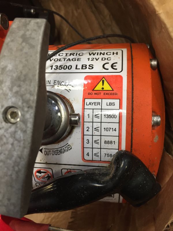Photo 4 of AC-DK 13500 lbs Electric Winch 12V DC Water Proof IP67 Recovery Winch with Synthetic Rope Orange Color Come with Overload Protection Winch Dust Cover and 2 Wireless Remotes
