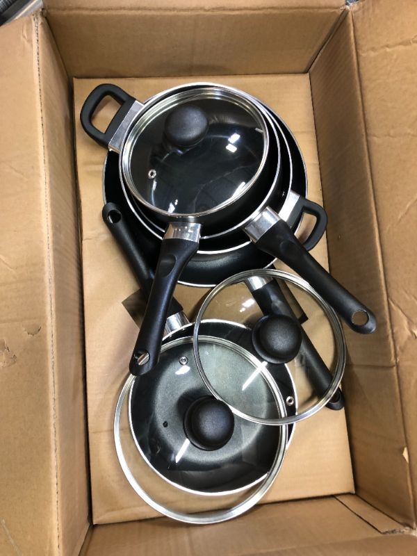 Photo 2 of Amazon Basics Non-Stick Cookware Set, Pots and Pans - 8-Piece Set
