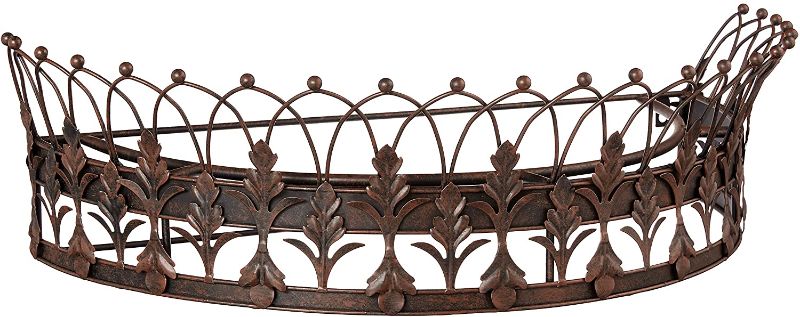 Photo 1 of Creative Co-Op Elegant Metal Curtain Crown, Rust
