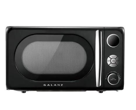 Photo 1 of 0.7 cu. Ft. 700-Watt Countertop Microwave in Black, Retro
