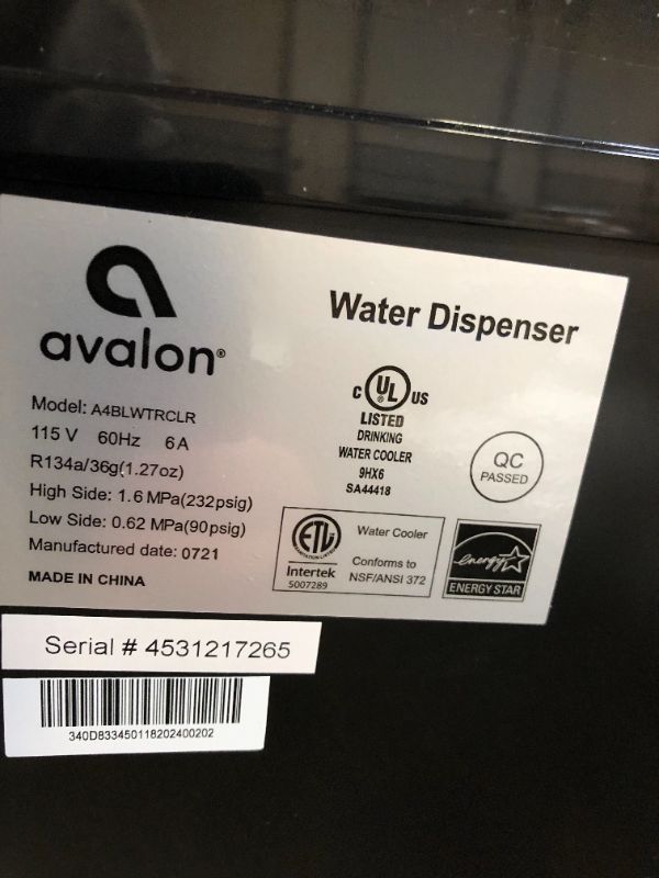 Photo 2 of Avalon Bottom Loading Water Cooler Water Dispenser with BioGuard- 3 Temperature Settings - Hot, Cold & Room Water, Durable Stainless Steel Construction, Anti-Microbial Coating- UL/Energy Star Approved
