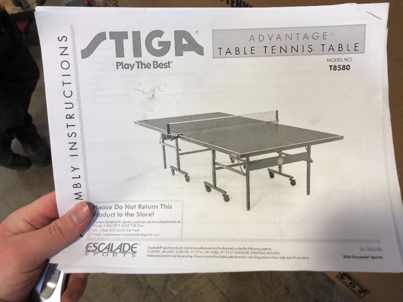 Photo 1 of STIGA Advantage Professional Table Tennis Tables - Competition Indoor Design with Net & Post - 10 Minute Easy Assembly Ping-Pong Table with Single Player Playback and Compact Storage
