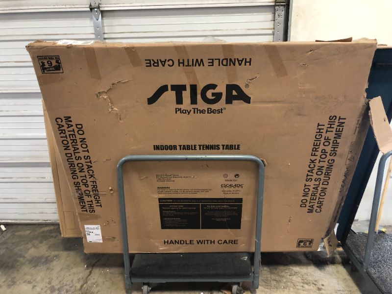 Photo 1 of STIGA Advantage Professional Table Tennis Tables - Competition Indoor Design with Net & Post - 10 Minute Easy Assembly Ping-Pong Table with Single Player Playback and Compact Storage
