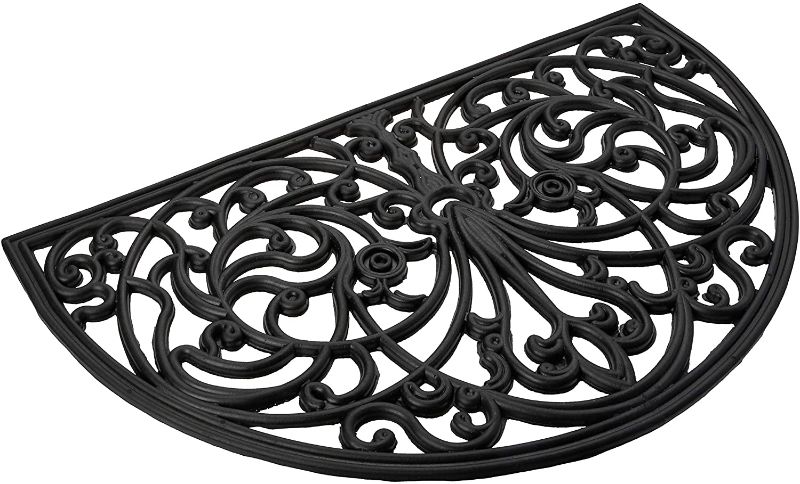 Photo 1 of Achim Home Furnishings WRM1830IW6 Ironworks Wrought Iron Rubber Door Mat, 18 by 30",Black