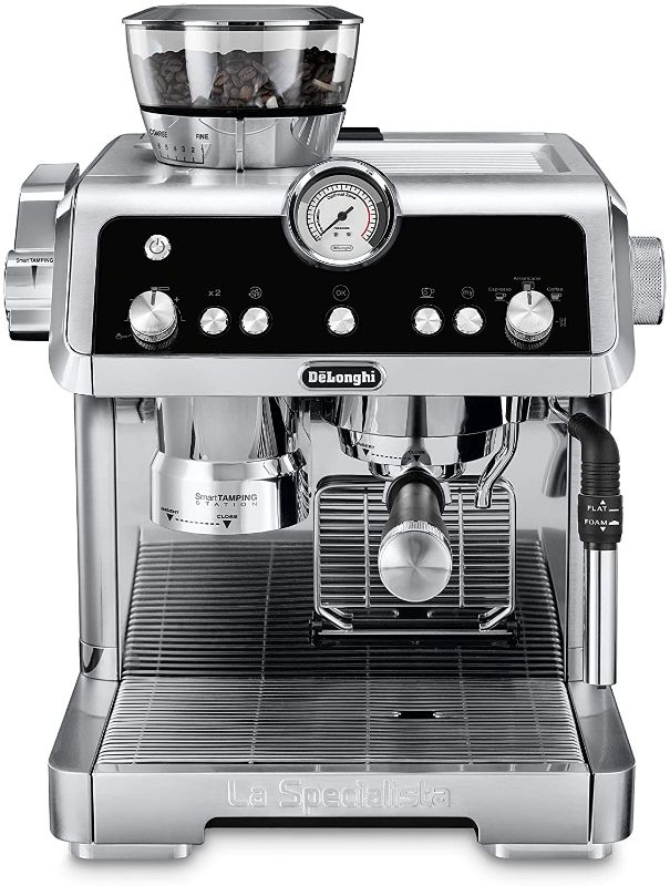 Photo 1 of De'Longhi La Specialista Espresso Machine with Sensor Grinder, Dual Heating System, Advanced Latte System & Hot Water Spout for Americano Coffee or Tea, Stainless Steel, EC9335M
(( OPEN BOX ))
** NORMAL USE... HAS INSTANT COFFEE INSIDE **
[[ UNABLE TO TES