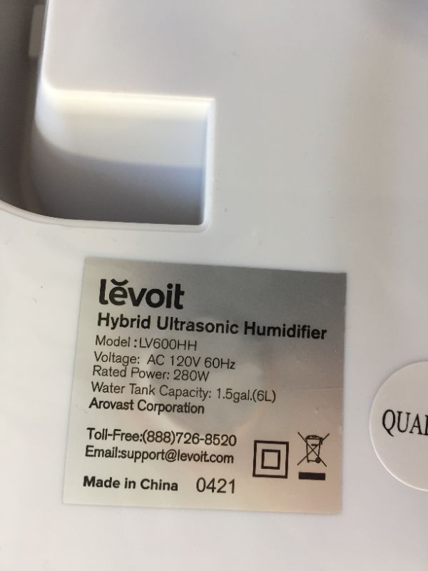 Photo 3 of Levoit Humidifiers, 6L Warm and Cool Mist Ultrasonic Humidifier for Bedroom