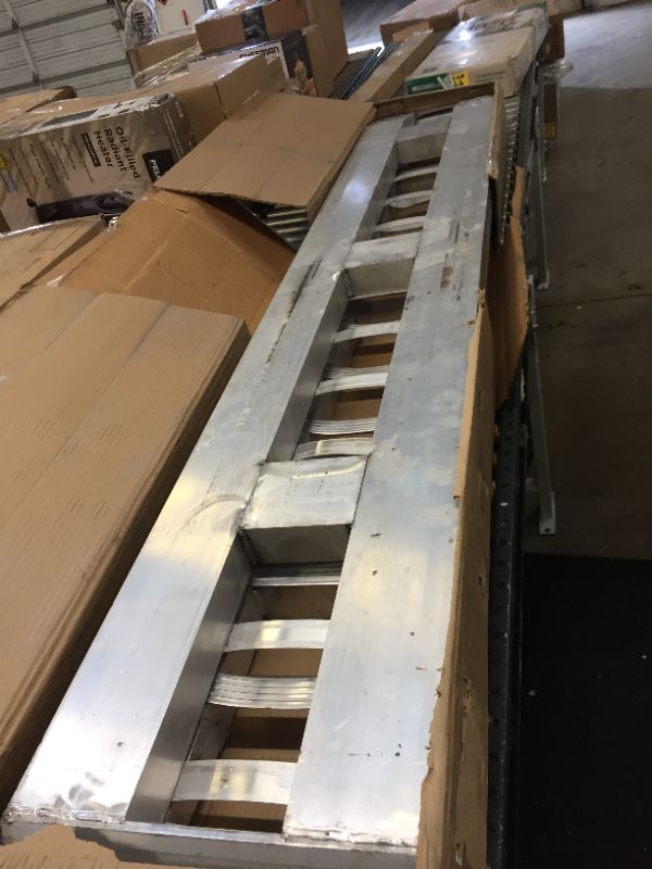 Photo 2 of 94x15x2.75inch Aluminum Ramps 5000lbs Car Trailer Truck 1 Pair Ramps
---SHOWS SIGNS OF OBVIOUS USE---MINOR SCUFFS AND DAMAGE 