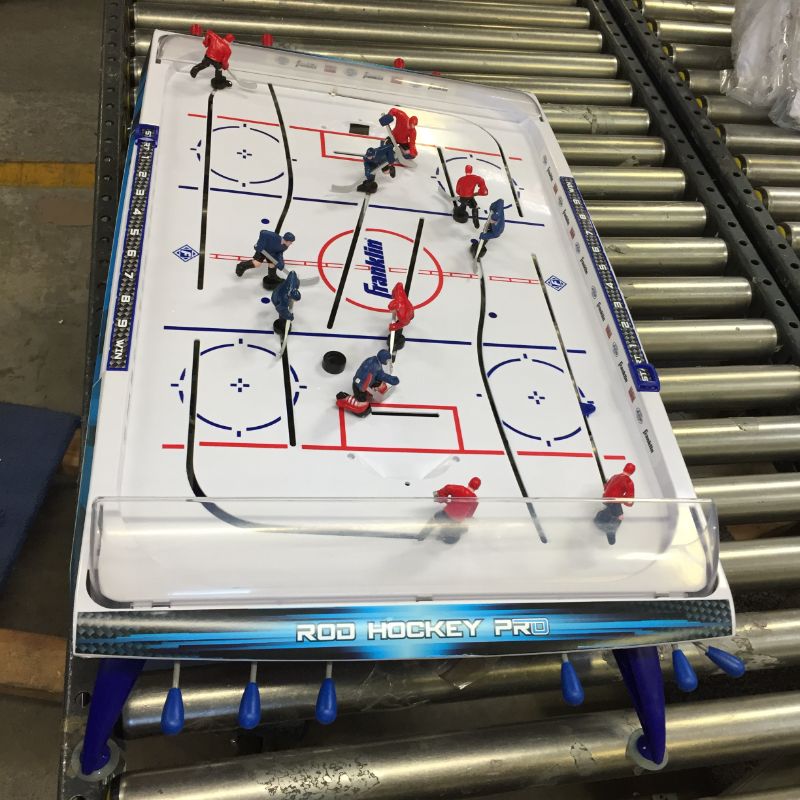 Photo 2 of Franklin Sports Tabletop Rod Hockey Game - Gameroom Ice Hockey Table Game for Kids + Adults - Arcade Style Game Board + Mini Hockey Pucks Included
