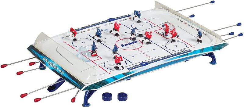 Photo 1 of Franklin Sports Tabletop Rod Hockey Game - Gameroom Ice Hockey Table Game for Kids + Adults - Arcade Style Game Board + Mini Hockey Pucks Included
