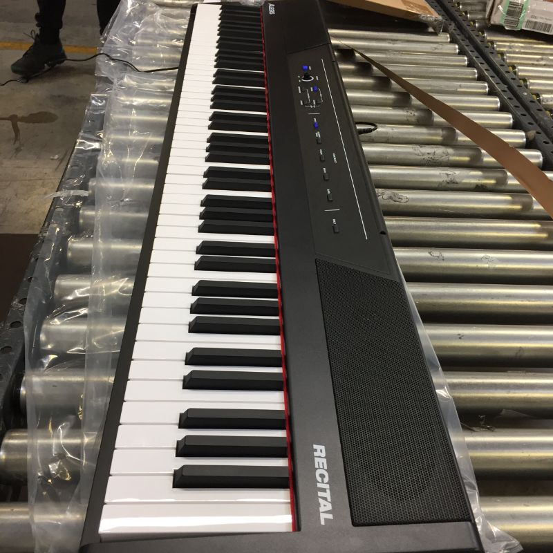 Photo 2 of Alesis Recital – 88 Key Digital Piano Keyboard with Semi Weighted Keys, 2x20W Speakers, 5 Voices, Split, Layer and Lesson Mode, FX and Piano Lessons
