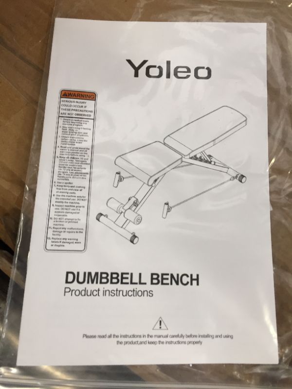 Photo 2 of Yoleo Adjustable Weight Bench - Utility Weight Benches for Full Body Workout, Foldable Flat/Incline/Decline FID Bench Press for Home Gym (Black)
