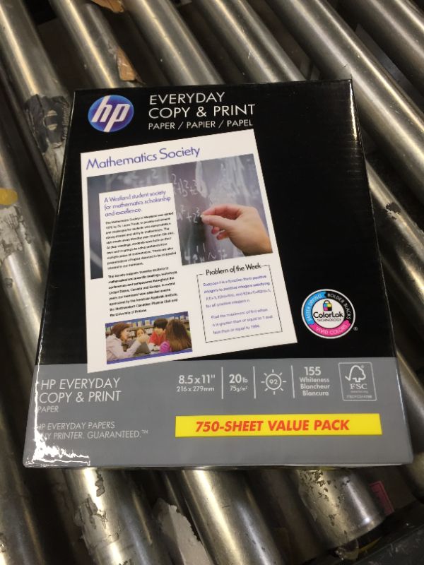 Photo 2 of HP Printer Paper | 8.5 x 11 Paper | Copy &Print 20 Lb | 1 Bulk Pack - 750 Sheets | 92 Bright | Made in USA - FSC Certified | 200030R
