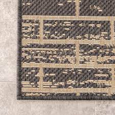 Photo 1 of Common Measurement (W x L): 4 x 6 nuLOOM Cabana Charcoal Outdoor Abstract Runner Rug