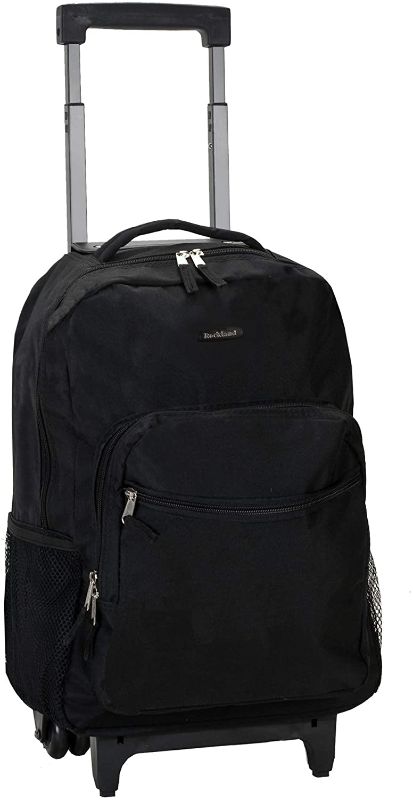 Photo 1 of Rockland Double Handle Rolling Backpack, Black, 17-Inch
