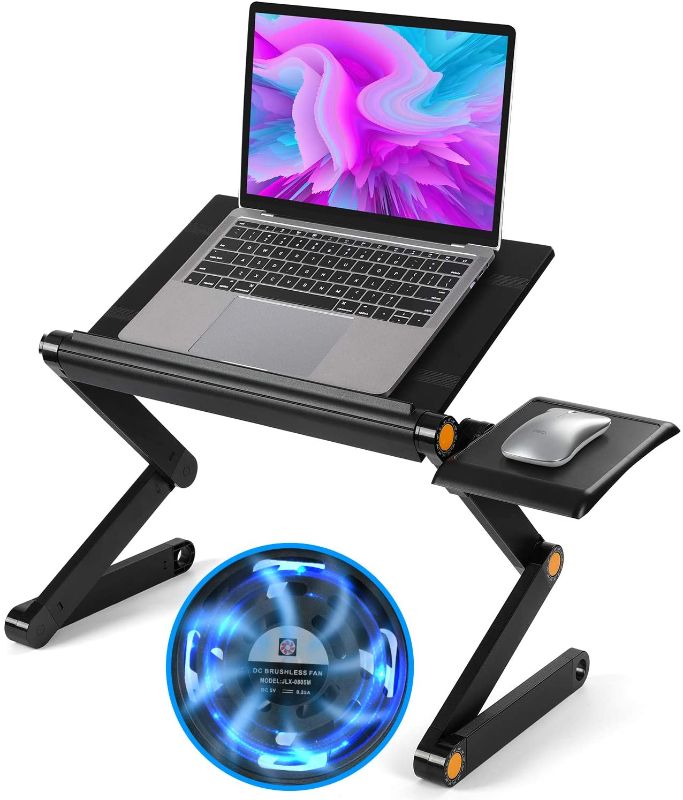 Photo 1 of HNLA8 Foldable Laptop Table Stand with 2 CPU Cooling Fans