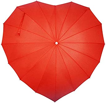 Photo 1 of AoGV Forever Love Parasol Red Heart Shaped Girls Umbrella for Valentine, Wedding, Engagement and Photo Props
