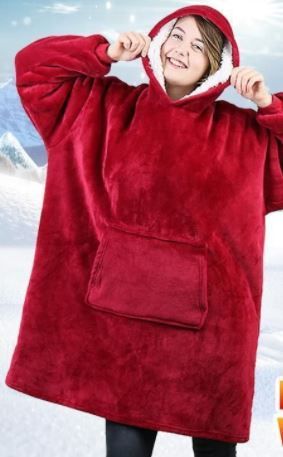 Photo 1 of Ultra Soft & Cozy Blanket Sweatshirt - Dark red
