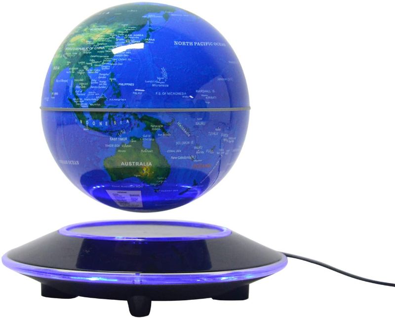 Photo 1 of 6 Inches Magnetic Floating Globe Anti Gravity Rotating World Map Levitating LED Illuminated Light Office Home Desktop Decor (USA Stock)
