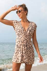 Photo 1 of WOMEN'S LARGE LEOPARD V NECK SLEEVELESS DRESS