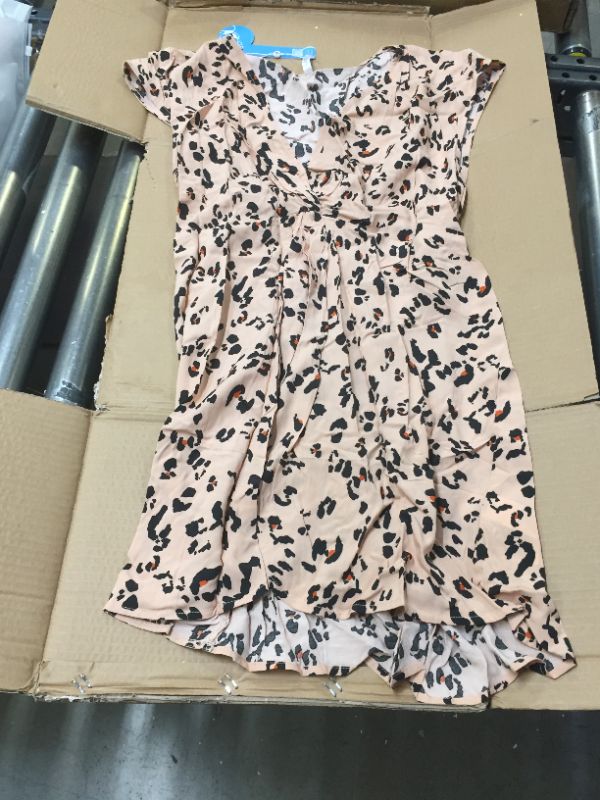 Photo 2 of WOMEN'S LARGE LEOPARD V NECK SLEEVELESS DRESS