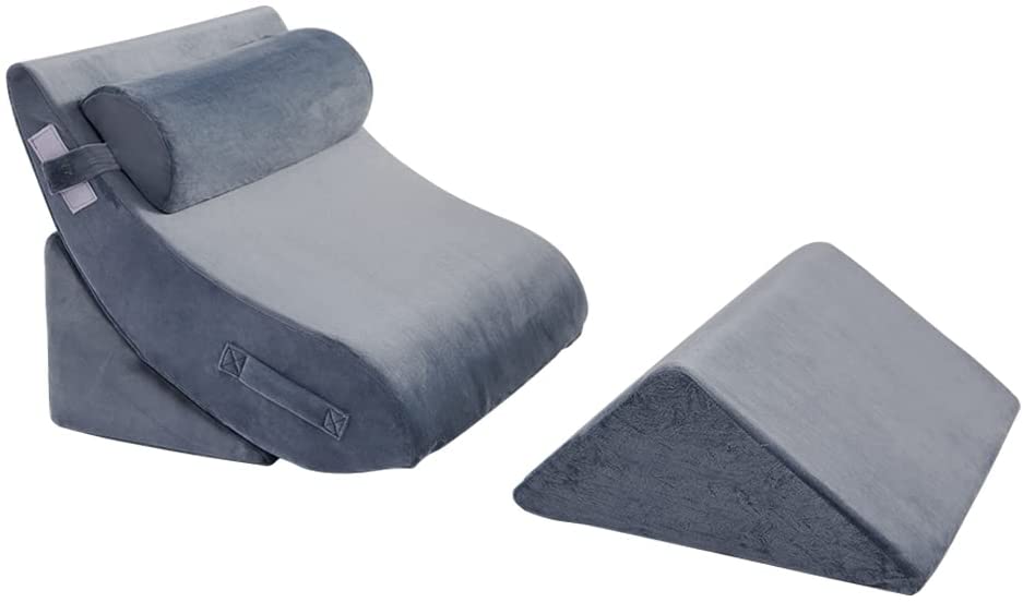 Photo 1 of Axelrod Orthopedic Bed Wedge Pillow Set, Post Surgery Foam for Back, Neck and Leg Pain Relief Comfortable & Adjustable Ortho Pillows- Anti Snoring, Heartburn, Acid Reflux & GERD Sleeping Navy
