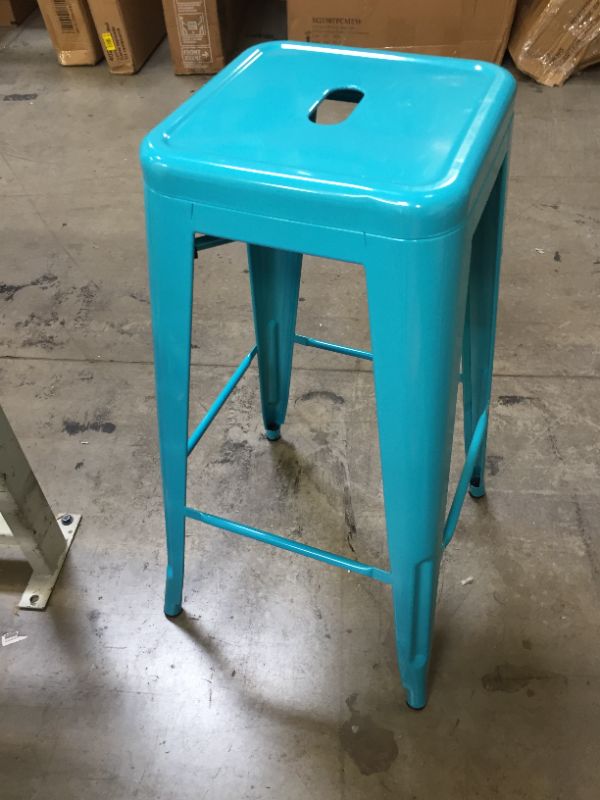 Photo 1 of Commercial Grade 30" High Backless Crystal Teal-Blue Indoor-Outdoor Barstool