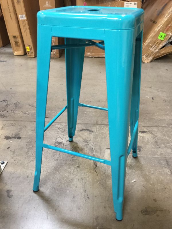 Photo 3 of Commercial Grade 30" High Backless Crystal Teal-Blue Indoor-Outdoor Barstool