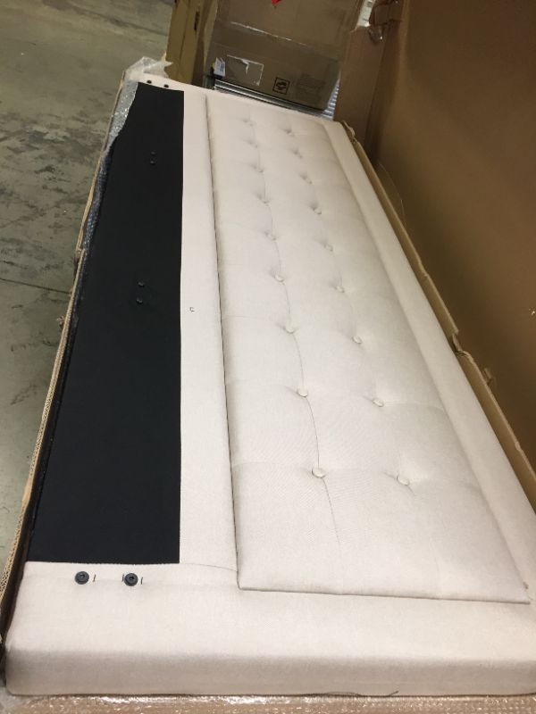 Photo 2 of Classic Brands Mornington Upholstered Platform Bed | Headboard and Metal Frame with Wood Slat Support, King, Linen
