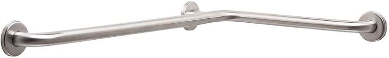 Photo 1 of CSI Bathware BAR-HA1833-TW-125-SA Stainless Steel 18-Inch by 33-Inch Grab Bar with L-Shaped Horizontal Angle Bathroom Safety Bar, Concealed Flanges, Satin Finish
