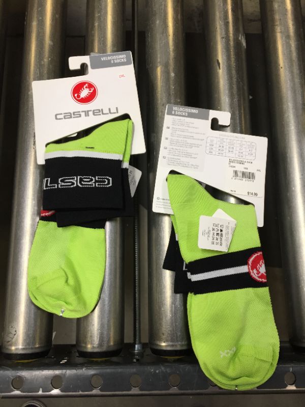 Photo 1 of 2PK VELOCISSIMO 6 SOCKS QUARTER SOCKS CYCLING SIZE 2XL