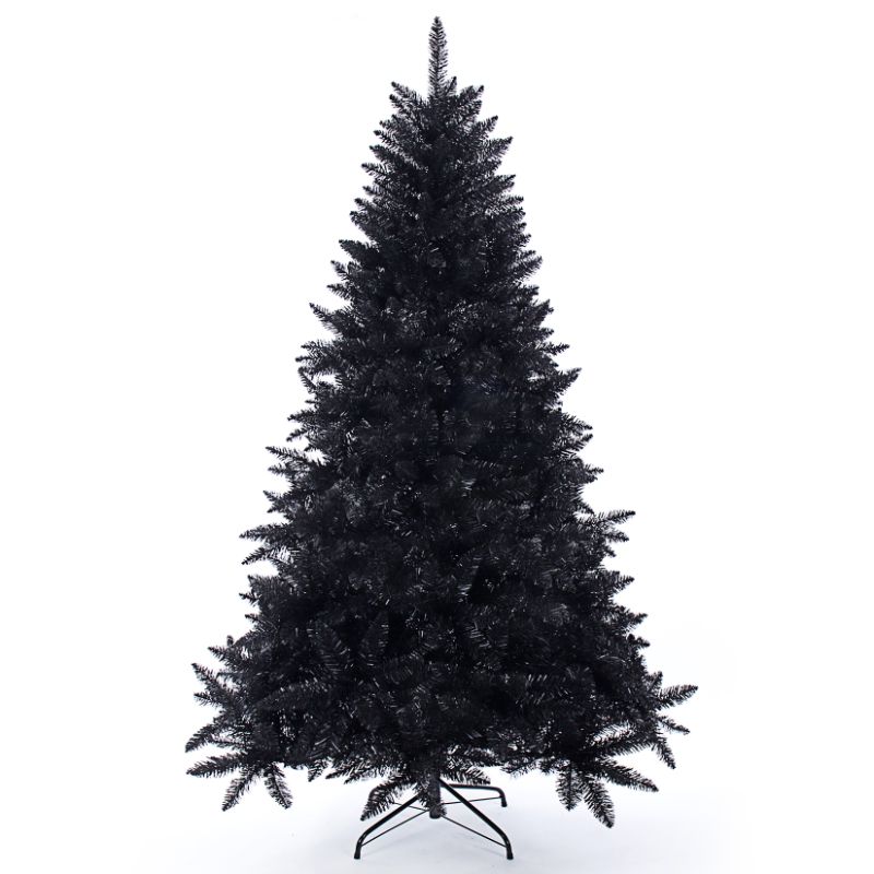 Photo 1 of Artificial Christmas Tree Classic Xmas Pine Tree with Solid Metal Stand 6 FT Unlit (Black)
