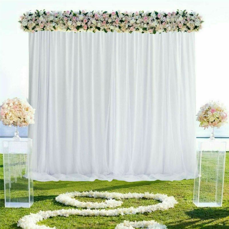 Photo 1 of 2 3 6 M White Stage Wedding Party Backdrop Photography Background Drape Curtains
